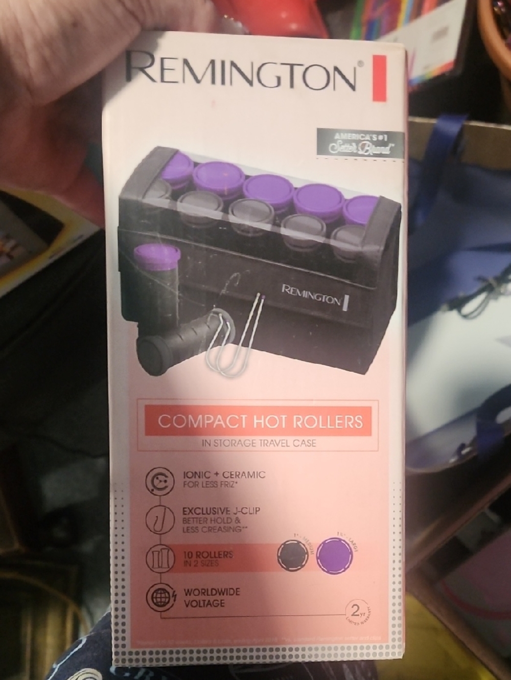 Remington Black Compact Hot Rollers with Purple Tops